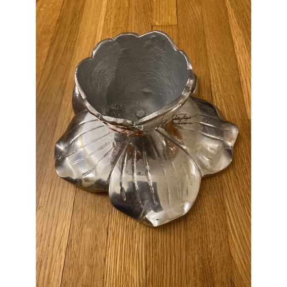 Vintage Julia Knight Enamel Orange Sunflower 8” Pedestal - Picture 7 of 9